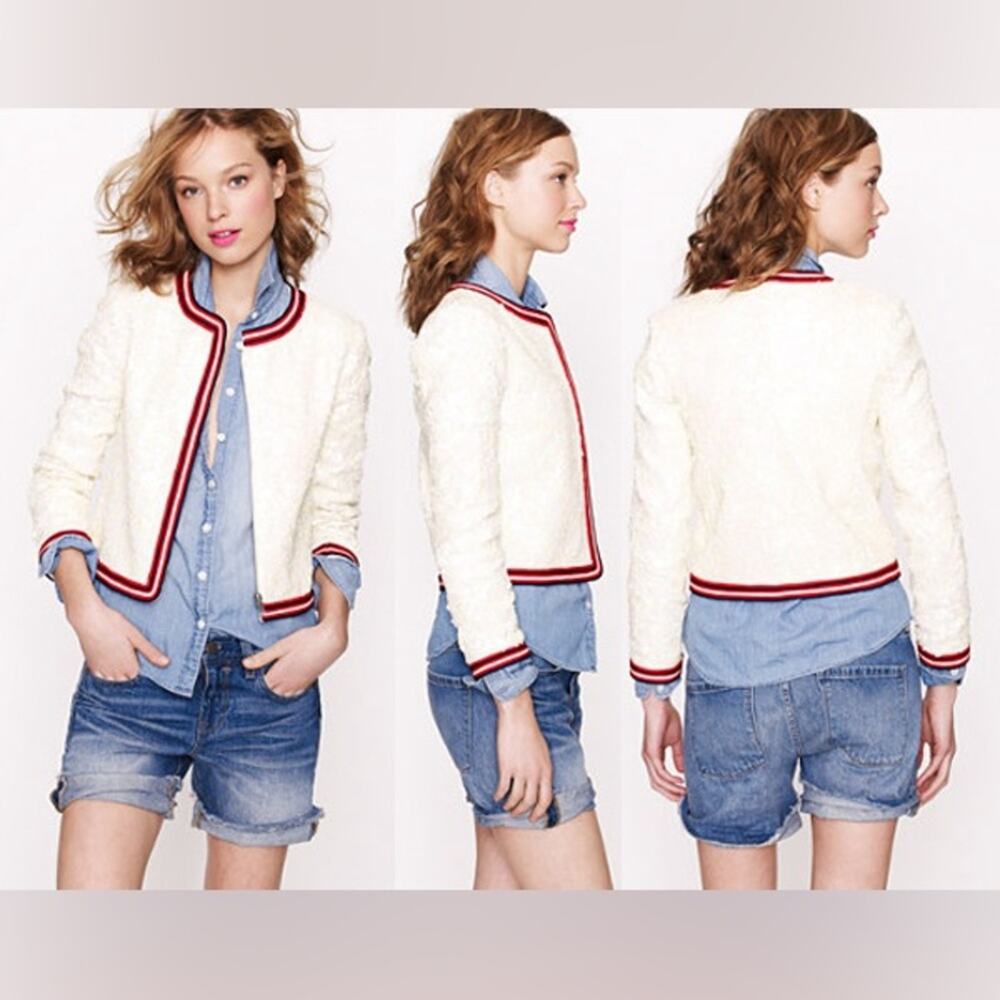 J.Crew Collection Sequin coated Bomber Blazer Jacket Size 2 - Picture 5 of 16